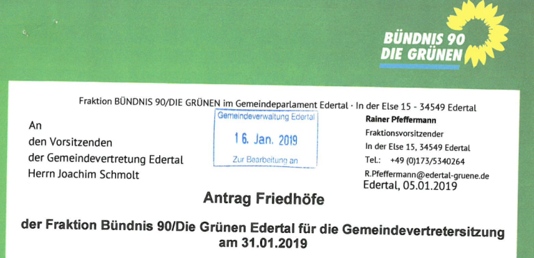 Antrag: Friedhöfe