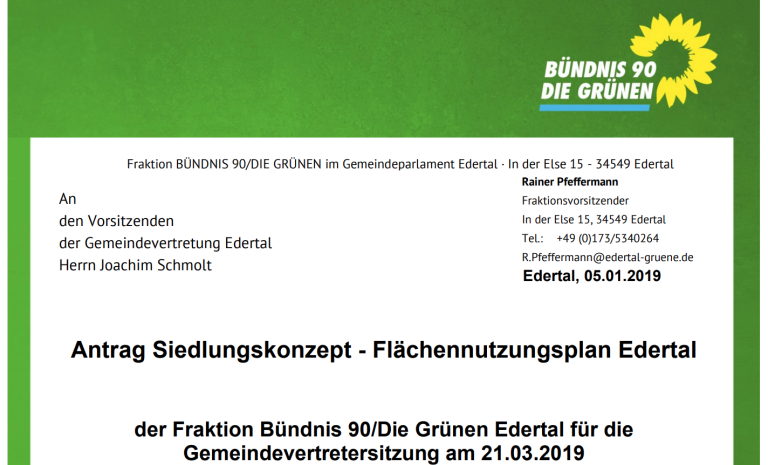 Antrag: Siedlungskonzept – Flächennutzungsplan