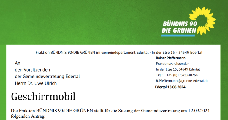 Antrag: Geschirrmobil