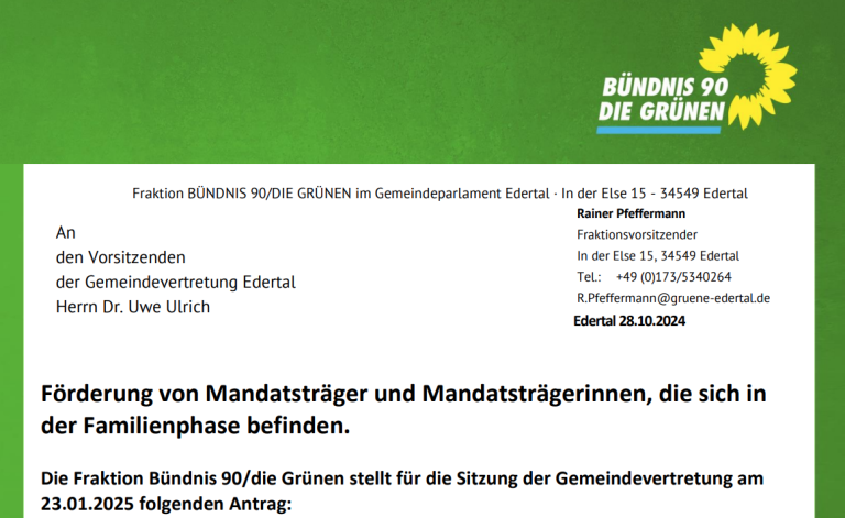 Antrag: Förderung von Mandatsträgerinnen und Mandatsträgern in der Familienphase