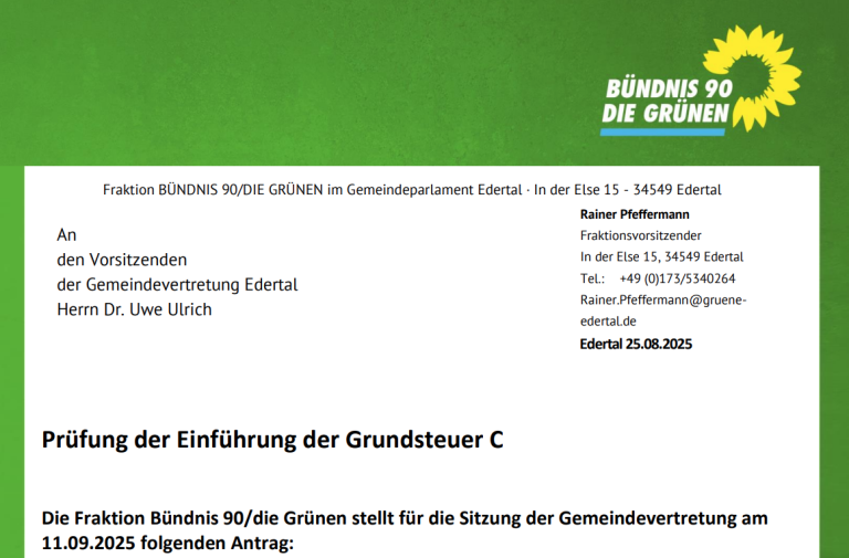 Antrag: Prüfung Einführung der Grundsteuer C